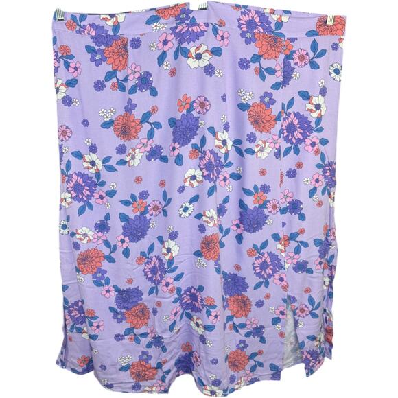 Candace Cameron Bure Petite Printed Midi Skirt Bright Lilac 3XP NWOT Stretch - Picture 1 of 10